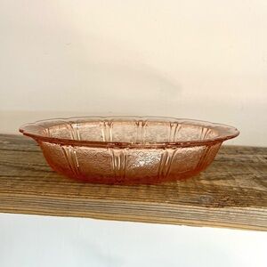 Pink Depression Glass Serving Bowl